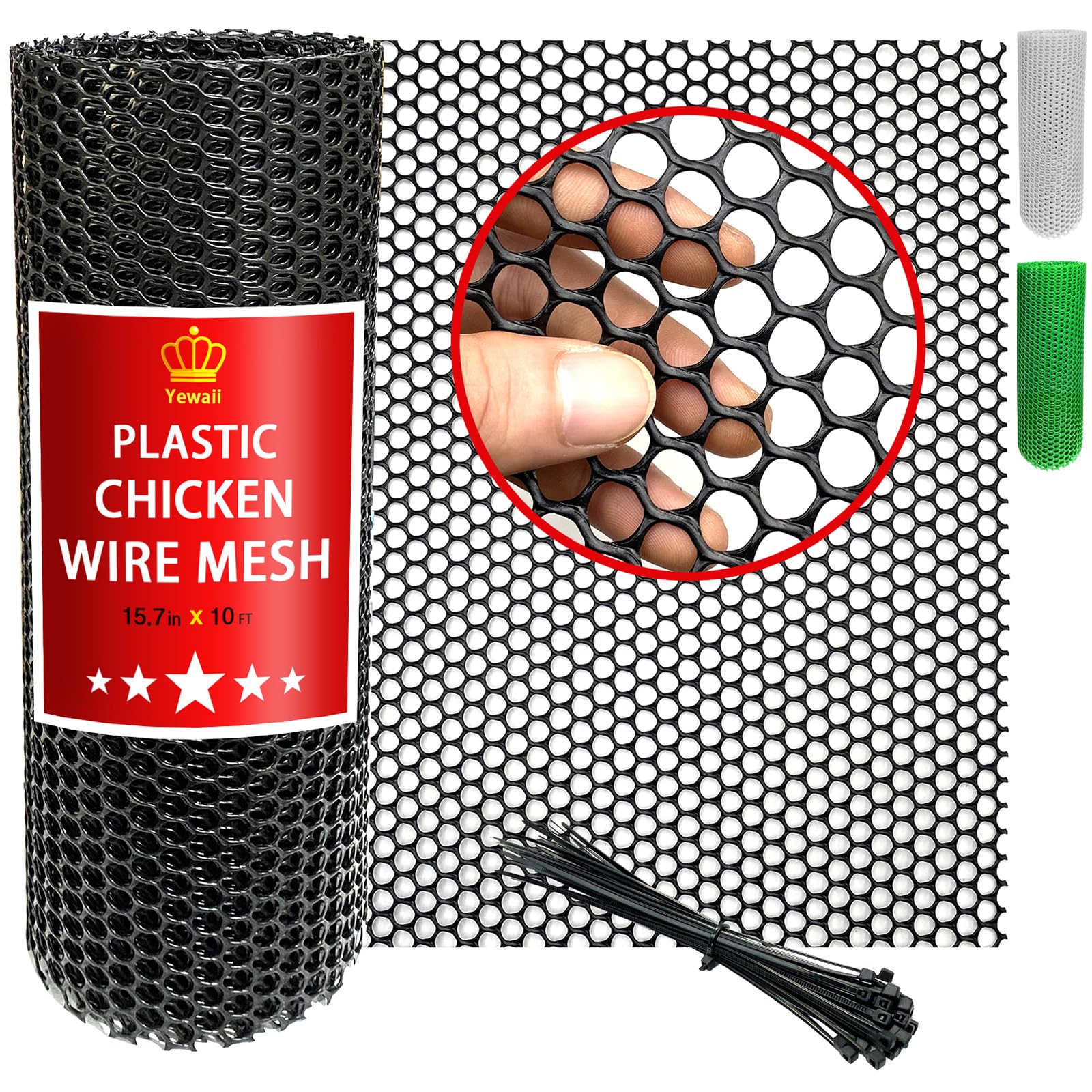 Amazon.com : Chicken Wire Fencing Mesh Plastic with Zip Ties, 1.3